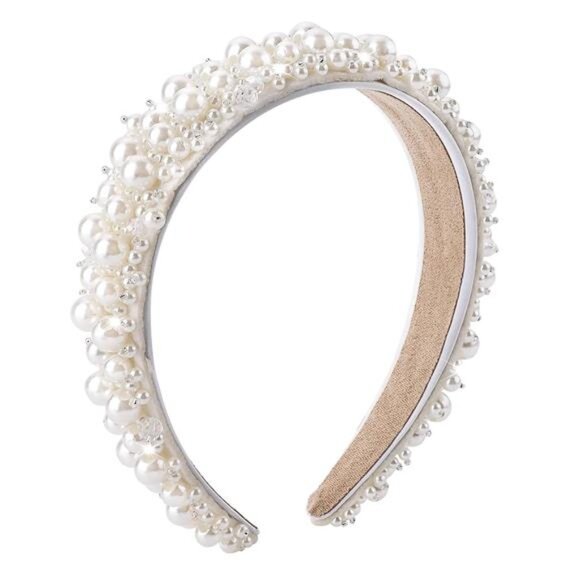 Accessories - Pearl Headband for Women Wide Hair Hoop Band Bridal Headband